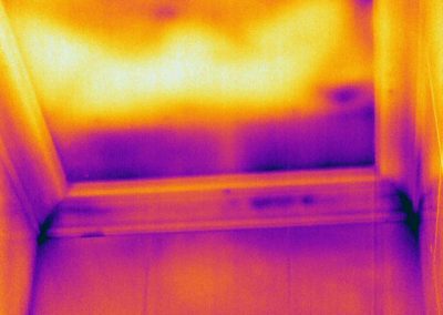 Air Tightness Testing & Thermal image Dublin mould buildup on ceiling due to condensation