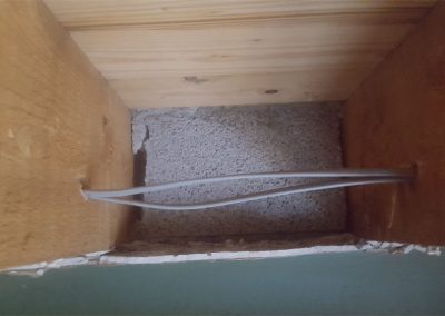 Air Tightness Testing & Thermal Imaging Longford Close up see gap between joists allowing drafts through from cavity