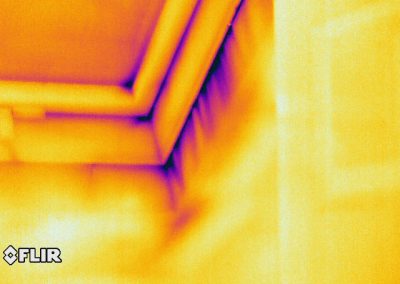 Air Tightness Testing & Thermal Imaging Meath Thermal image of draft around dormer window