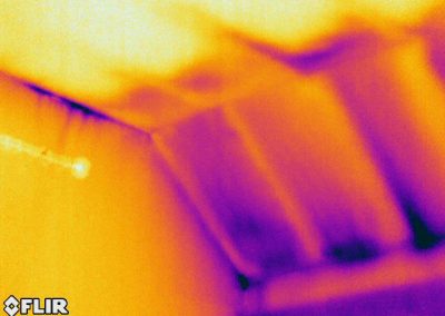Air Tightness Testing & Thermal Imaging Longford Thermal image of drafts coming through dormer ceiling