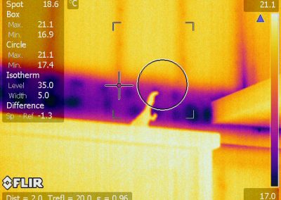 Air Tightness Testing & Thermal Imaging Longford Thermal Image of cold bridging & draft through hollow core