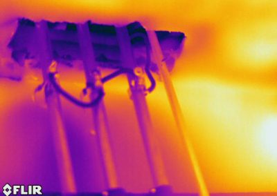 Air Tightness Testing & Thermal Image of draft through hole for pipes from attic to hotpress